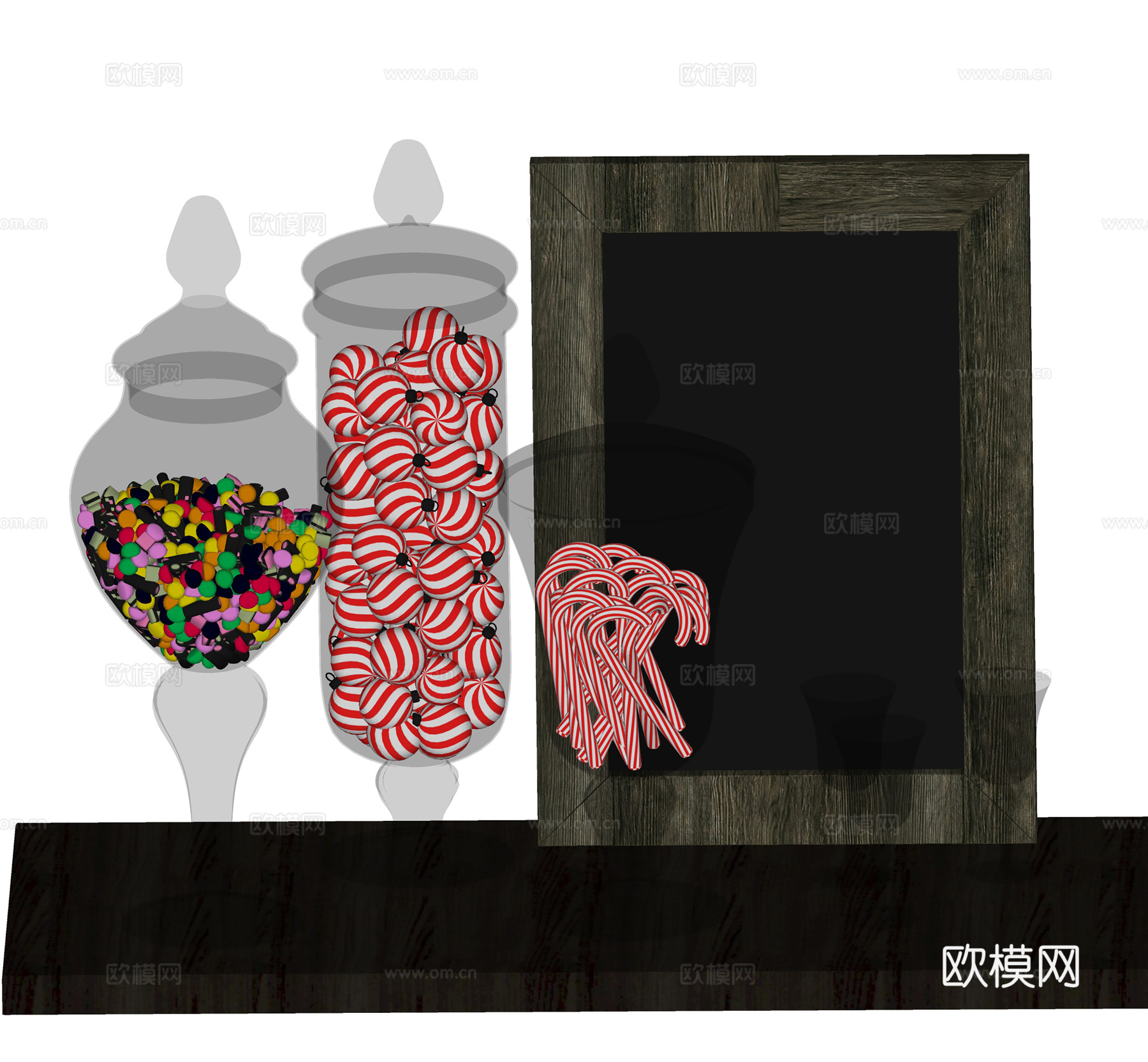 现代酒杯 玻璃杯 玻璃储物瓶 装饰画su模型