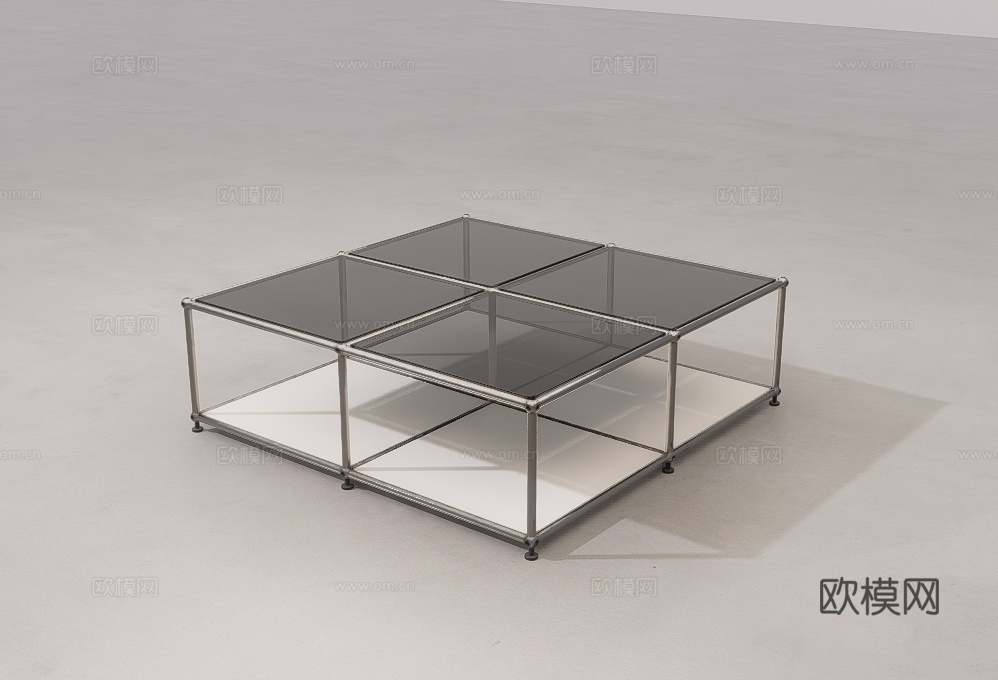 金属茶几su模型