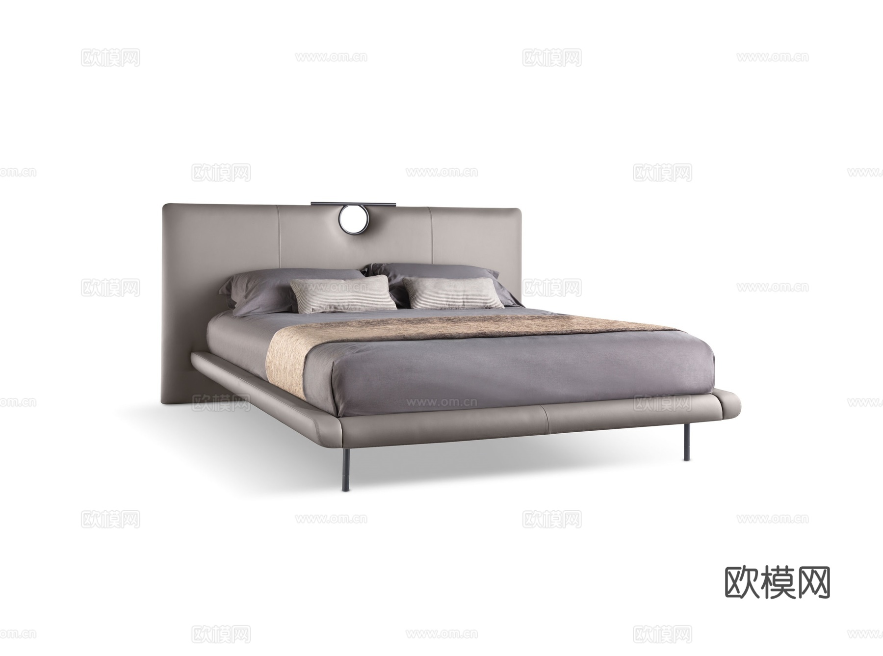 CANTORI 意式双人床3d模型下载（渲染图1）