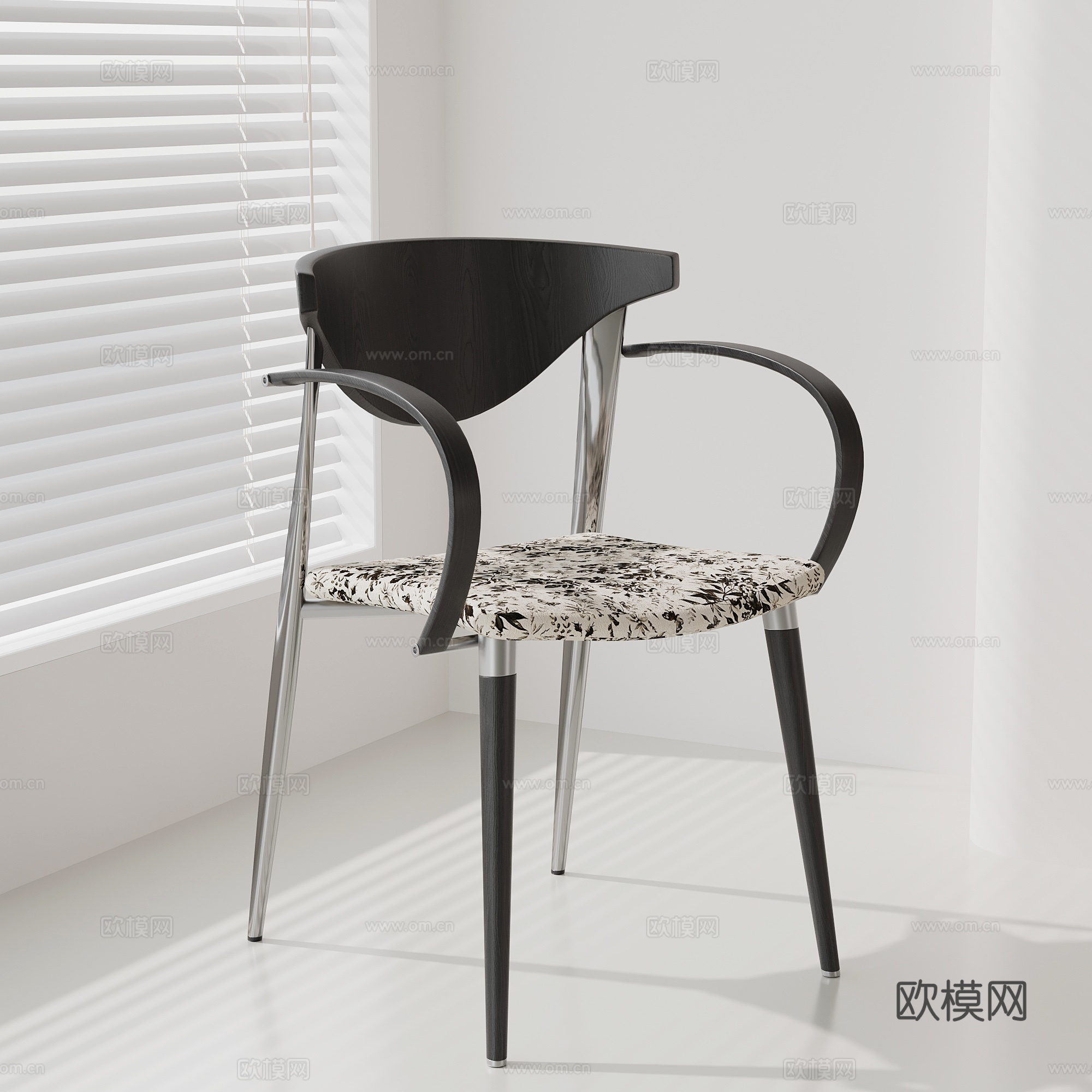 现代中古餐椅 休闲椅3d模型