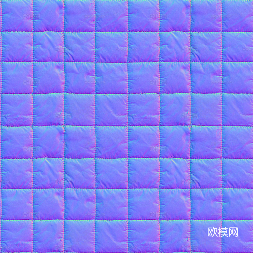 无缝绿色软包皮革PBR贴图 1k