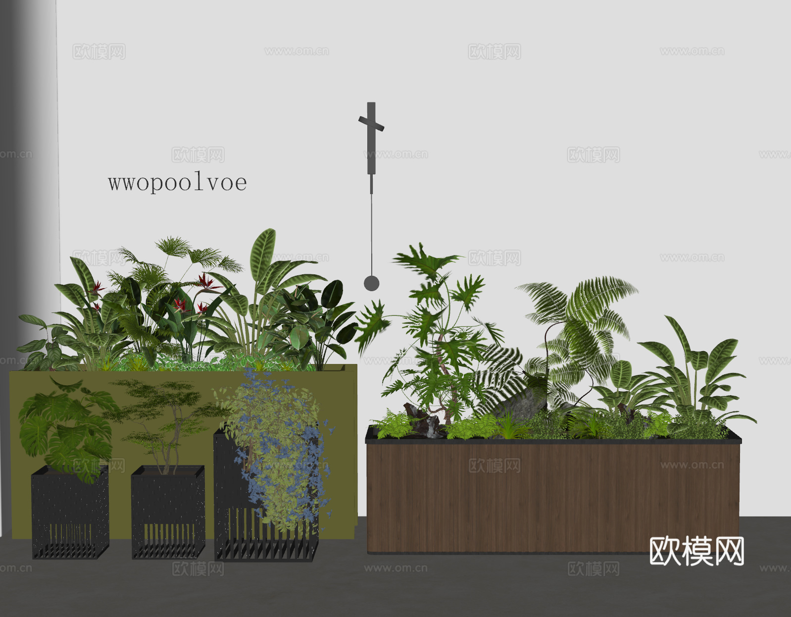 花箱 花池 花坛 植物堆 绿植 植物造景 户外花箱 造景 景su模型