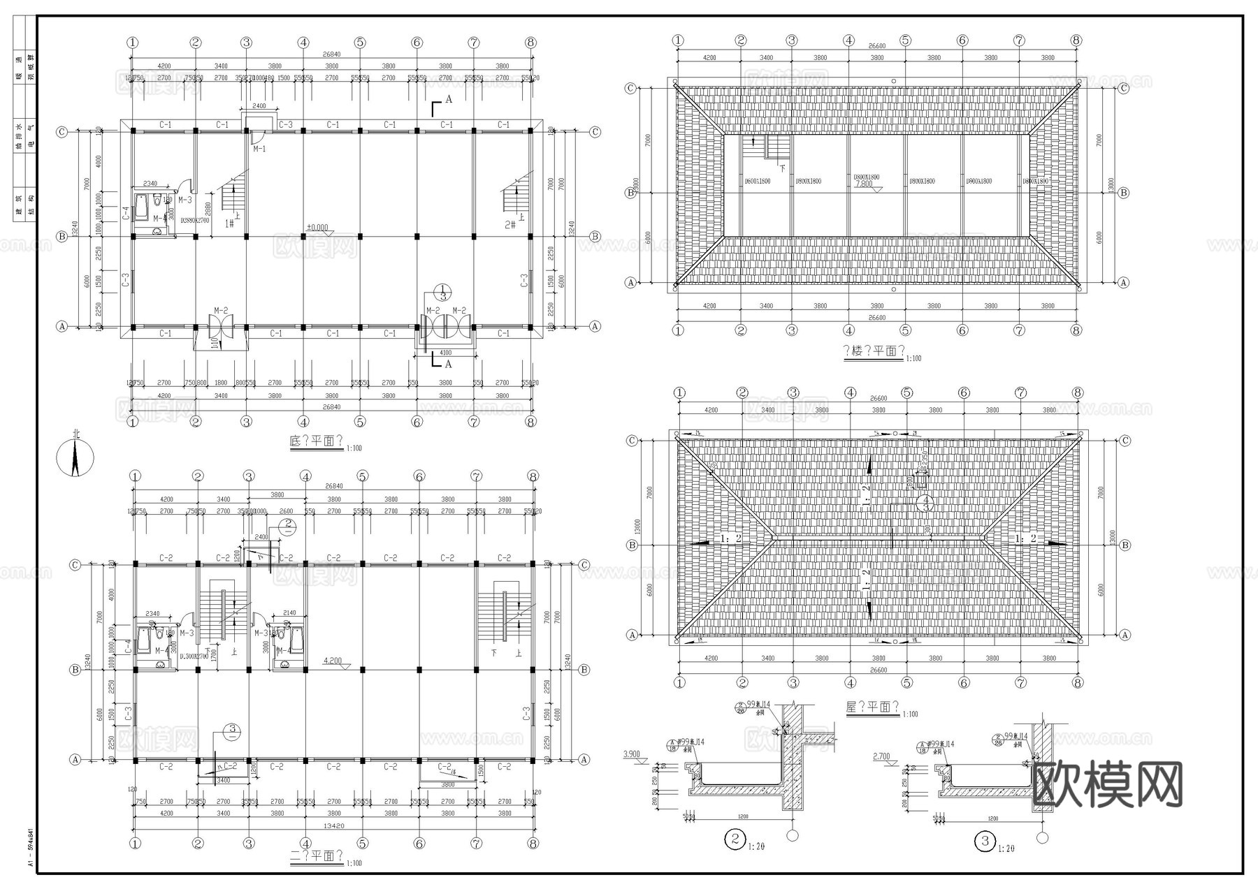 小厂房建筑施工图cad施工图