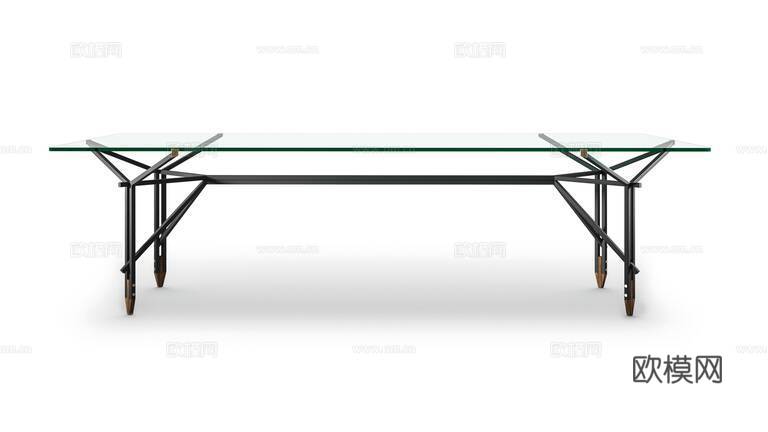 Cassina 玻璃餐桌3d模型下载（渲染图2）