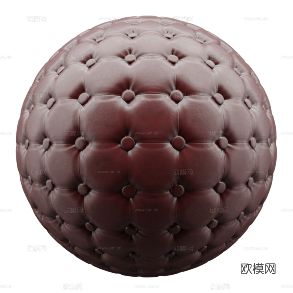 无缝酒红色软包皮革PBR贴图 2k
