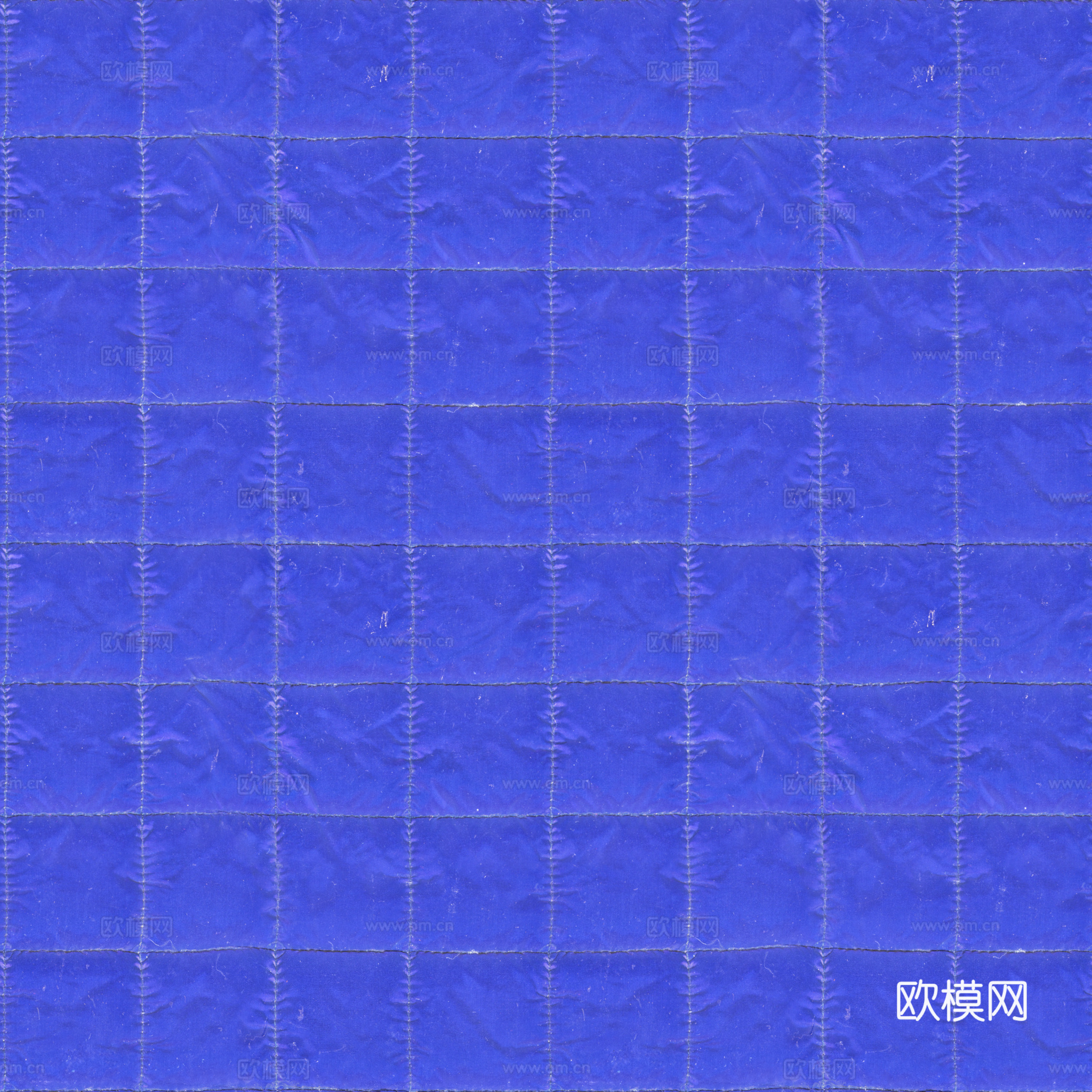 无缝蓝色软包皮革PBR贴图 2k
