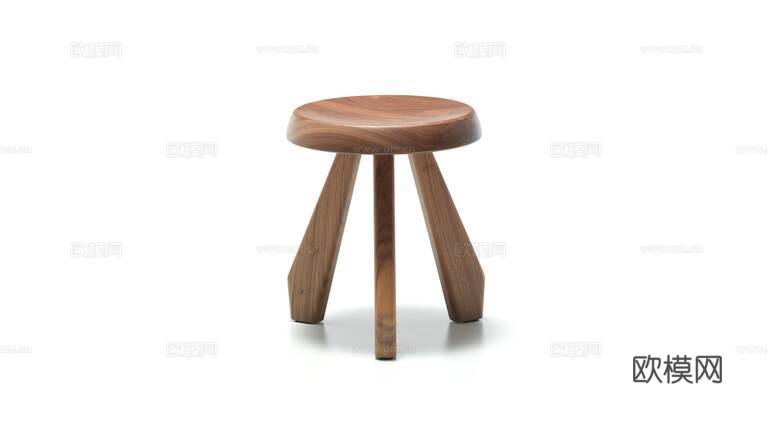 Cassina 木凳 矮凳3d模型下载（渲染图1）
