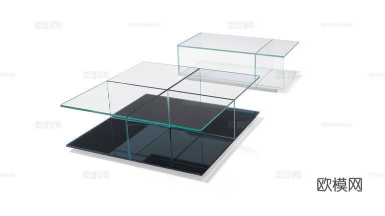 Cassina 玻璃茶几3d模型下载（渲染图1）