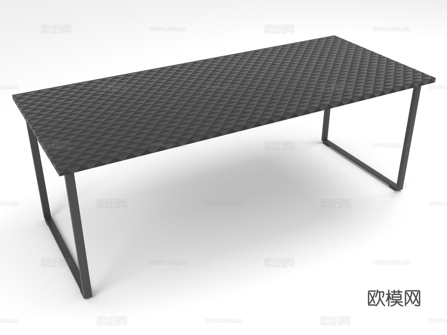 餐桌 长桌 现代风格桌 金属框架桌 几何图案桌3d模型