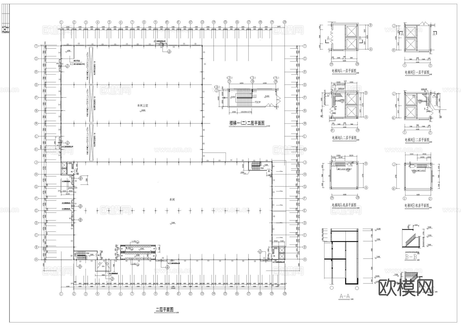 某轻钢厂房建筑施工图cad施工图