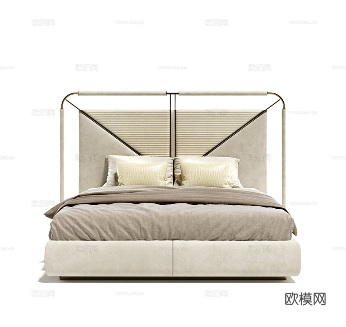CAPITAL 意式双人床3d模型下载（渲染图2）