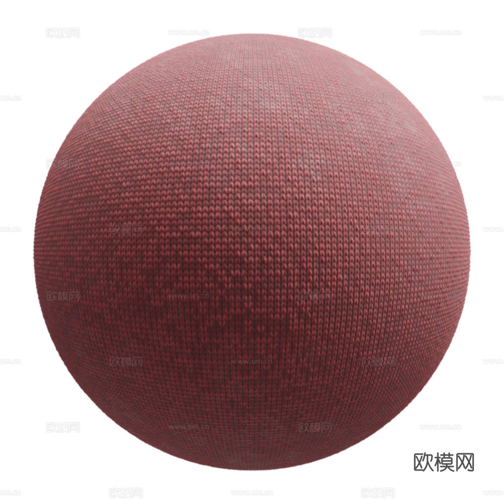 无缝红色针织布纹布料PBR贴图 2k