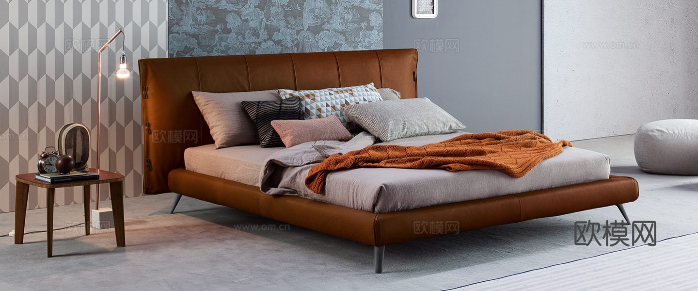BONALDO 双人床3d模型下载（渲染图2）