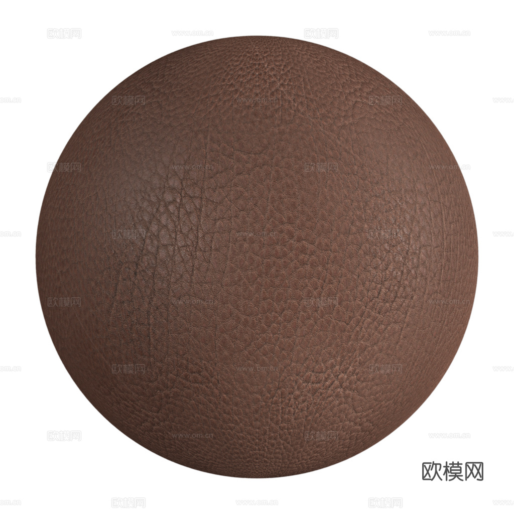 无缝棕红色粗纹皮革PBR贴图 1k