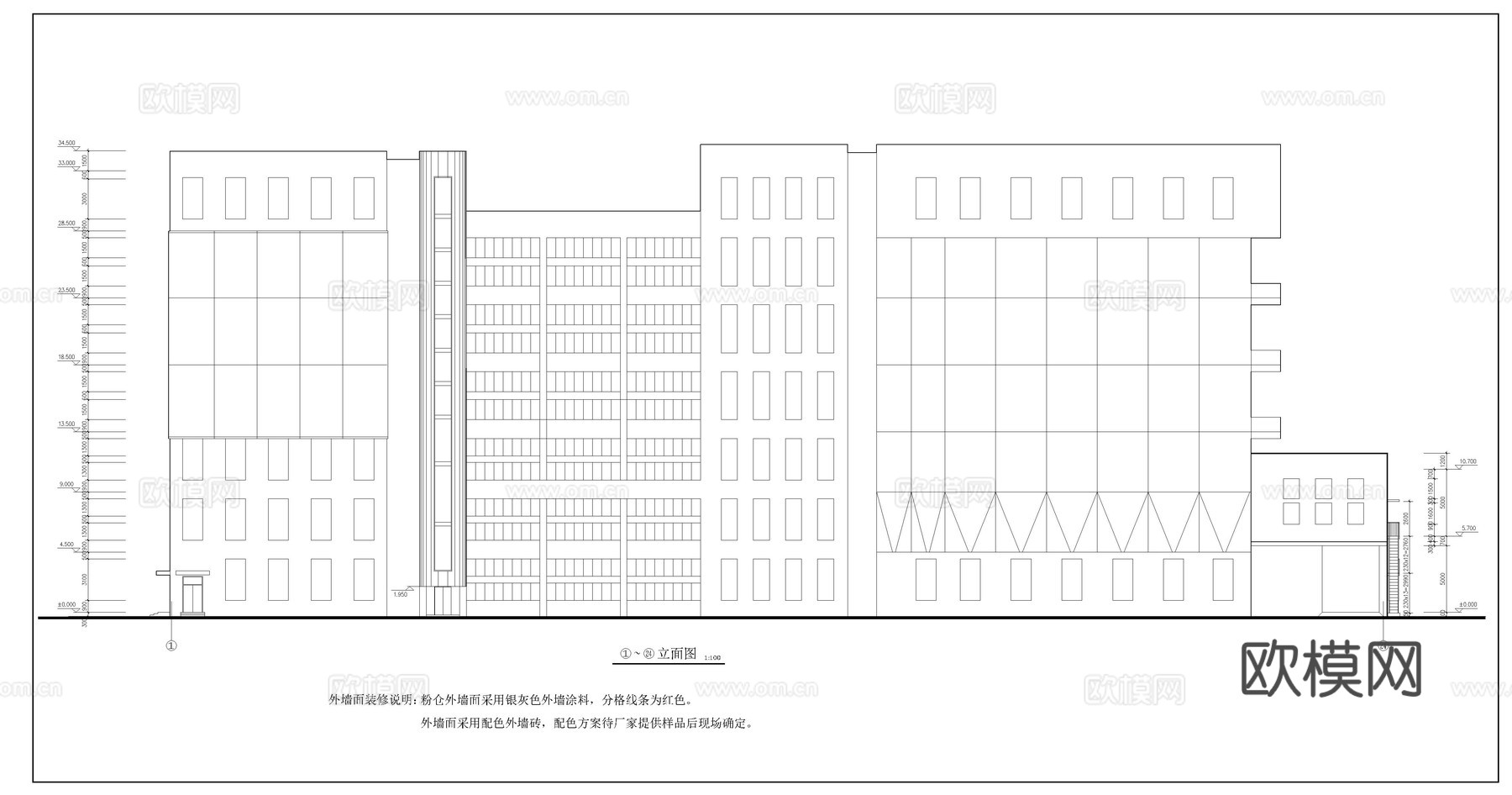 某面粉厂制车间建筑图cad施工图cad施工图