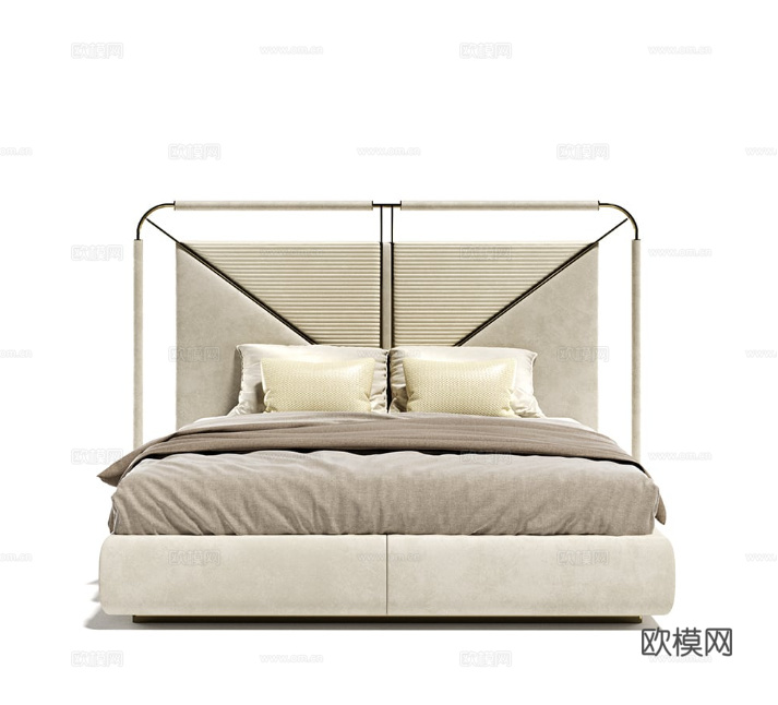 CAPITAL 意式双人床3d模型下载（渲染图5）