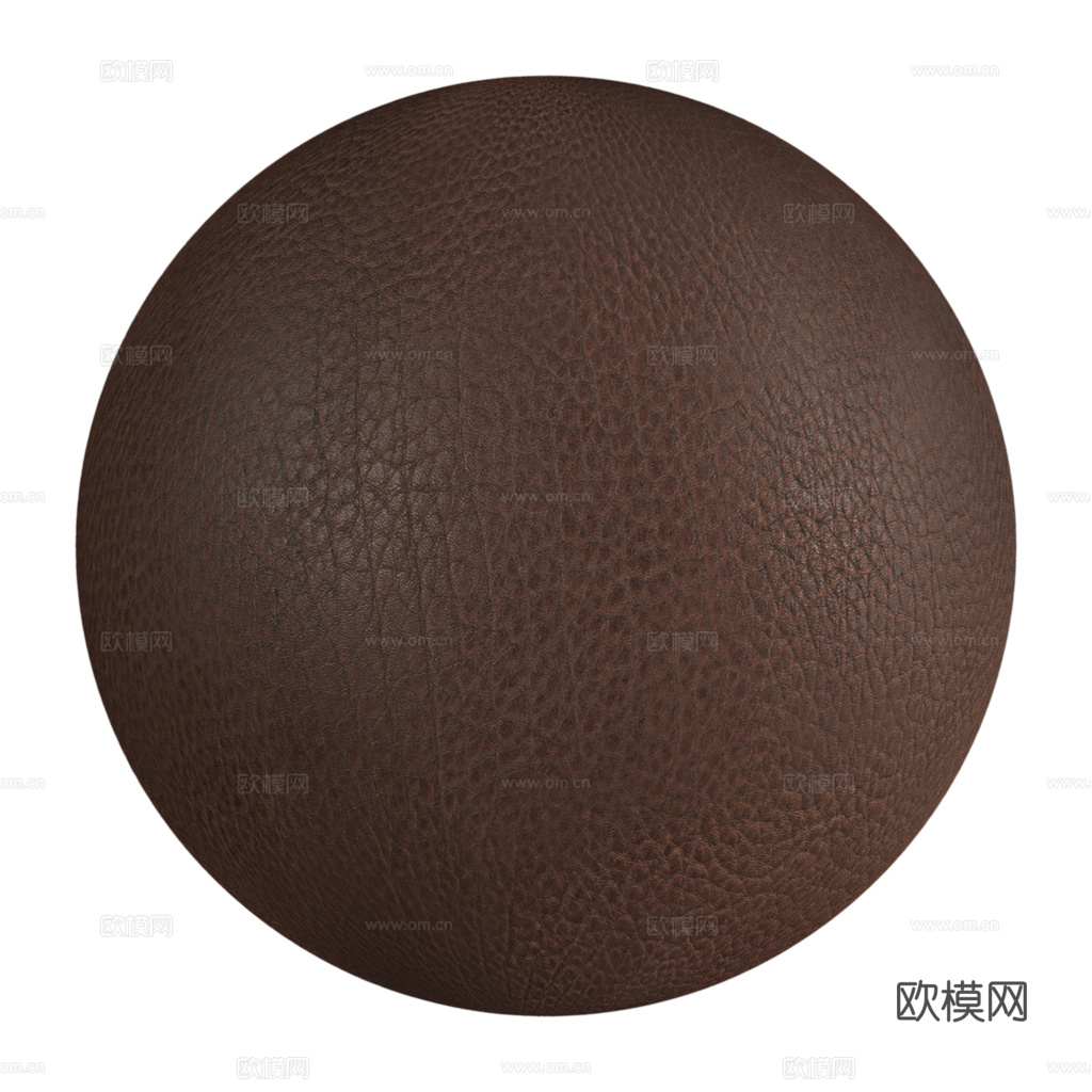 无缝棕红色粗纹皮革PBR贴图 1k