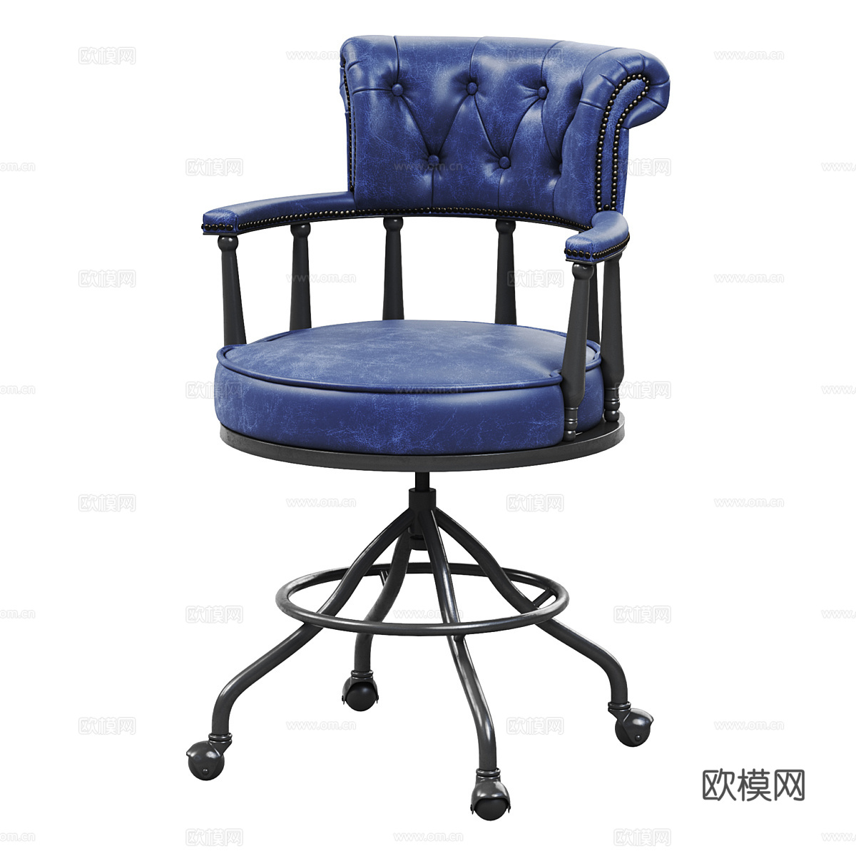 法式简约单人沙发 单人沙发 简约沙发 蓝色沙发3d模型下载