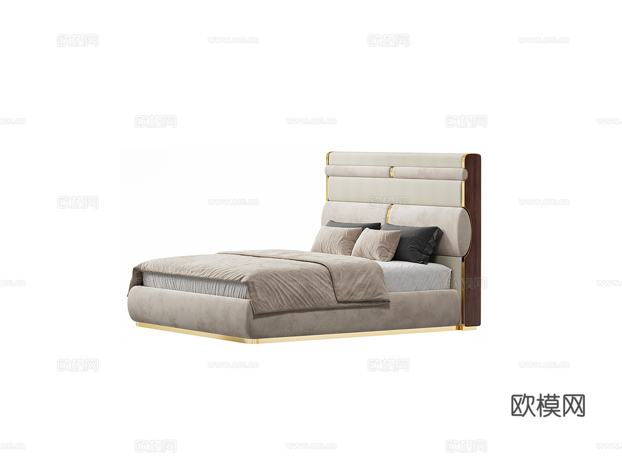 CAPITAL 意式双人床3d模型下载（渲染图3）