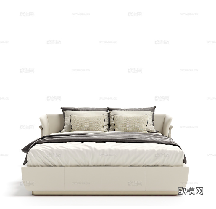 CAPITAL 意式双人床3d模型下载（渲染图5）