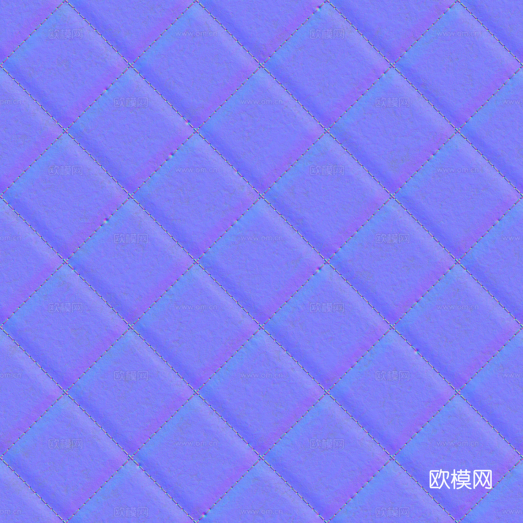 无缝米白色软包皮革PBR贴图 2k