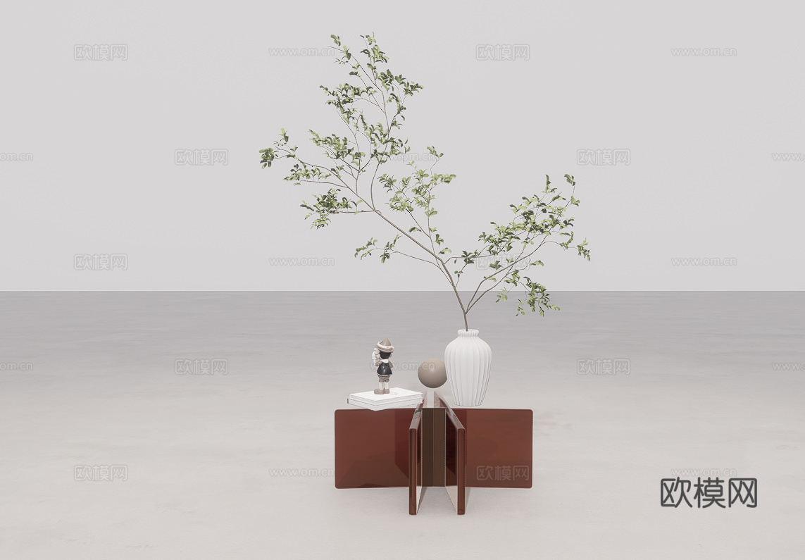 玻璃茶几su模型