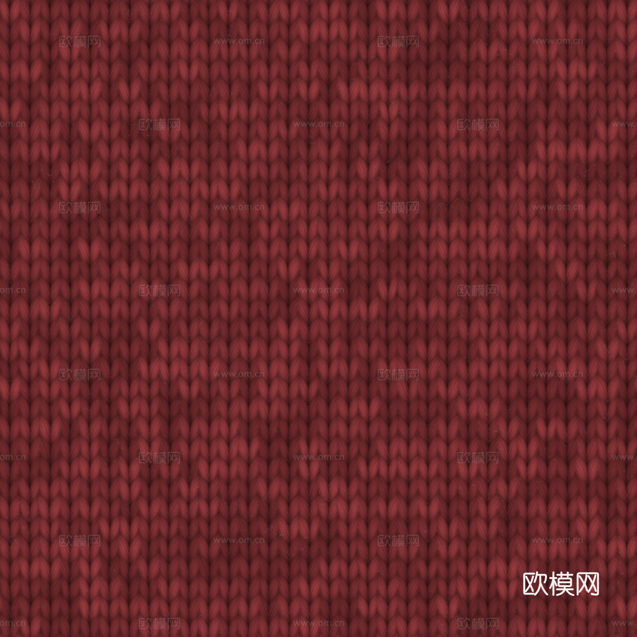 无缝红色针织布纹布料PBR贴图 2k