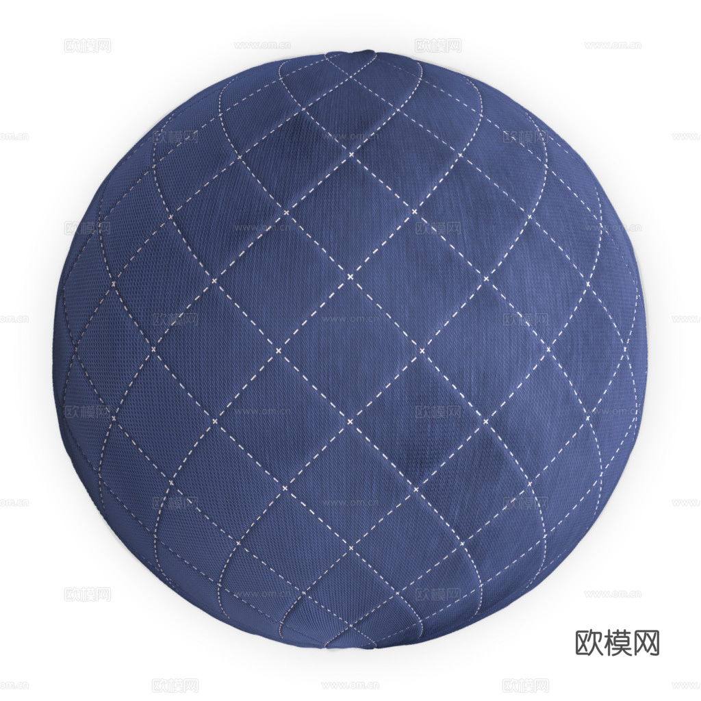 无缝蓝色线条花纹软包PBR贴图 2k