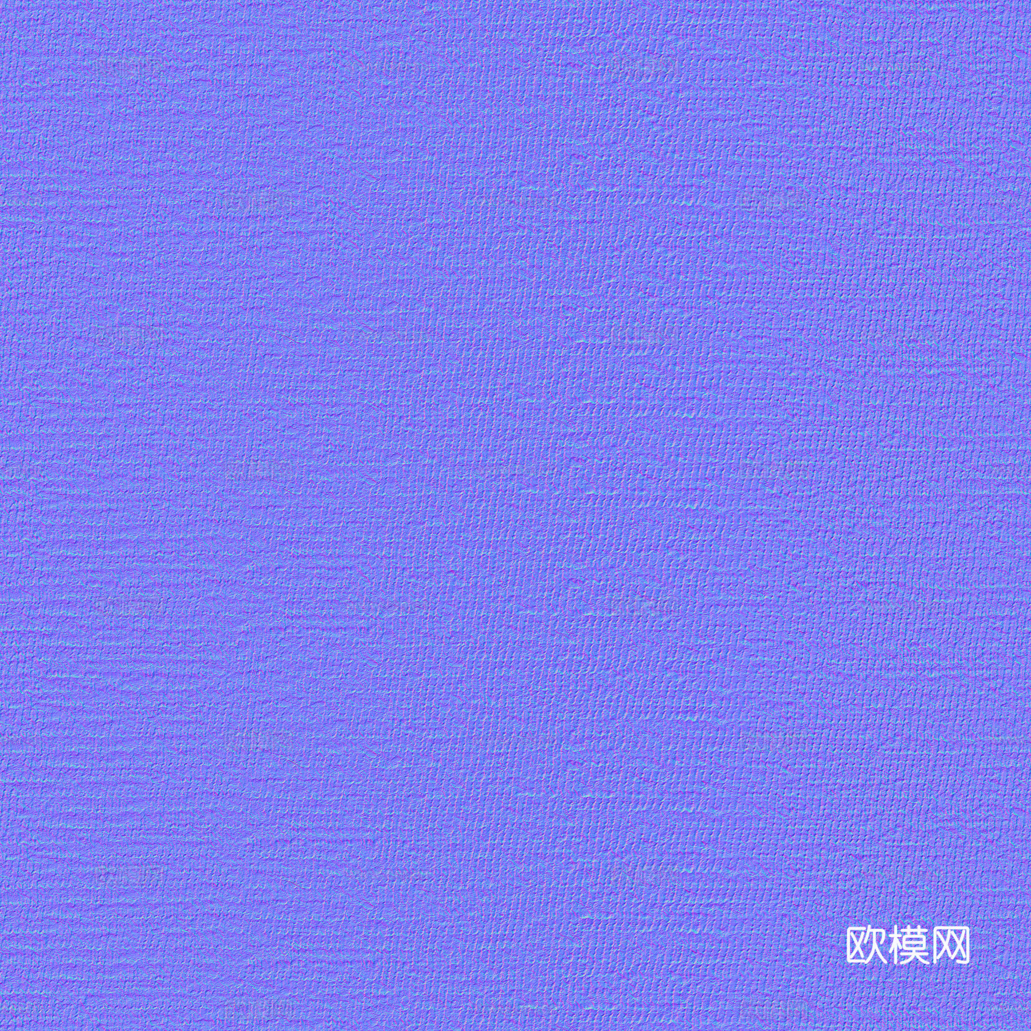 无缝蓝色布纹布料PBR贴图 2k
