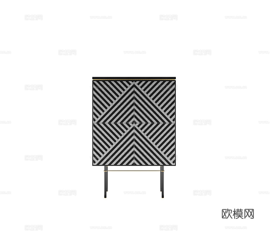 CAPITAL 轻奢酒柜3d模型下载（渲染图1）