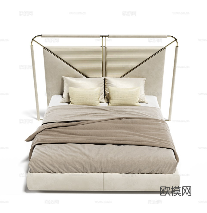 CAPITAL 意式双人床3d模型下载（渲染图4）