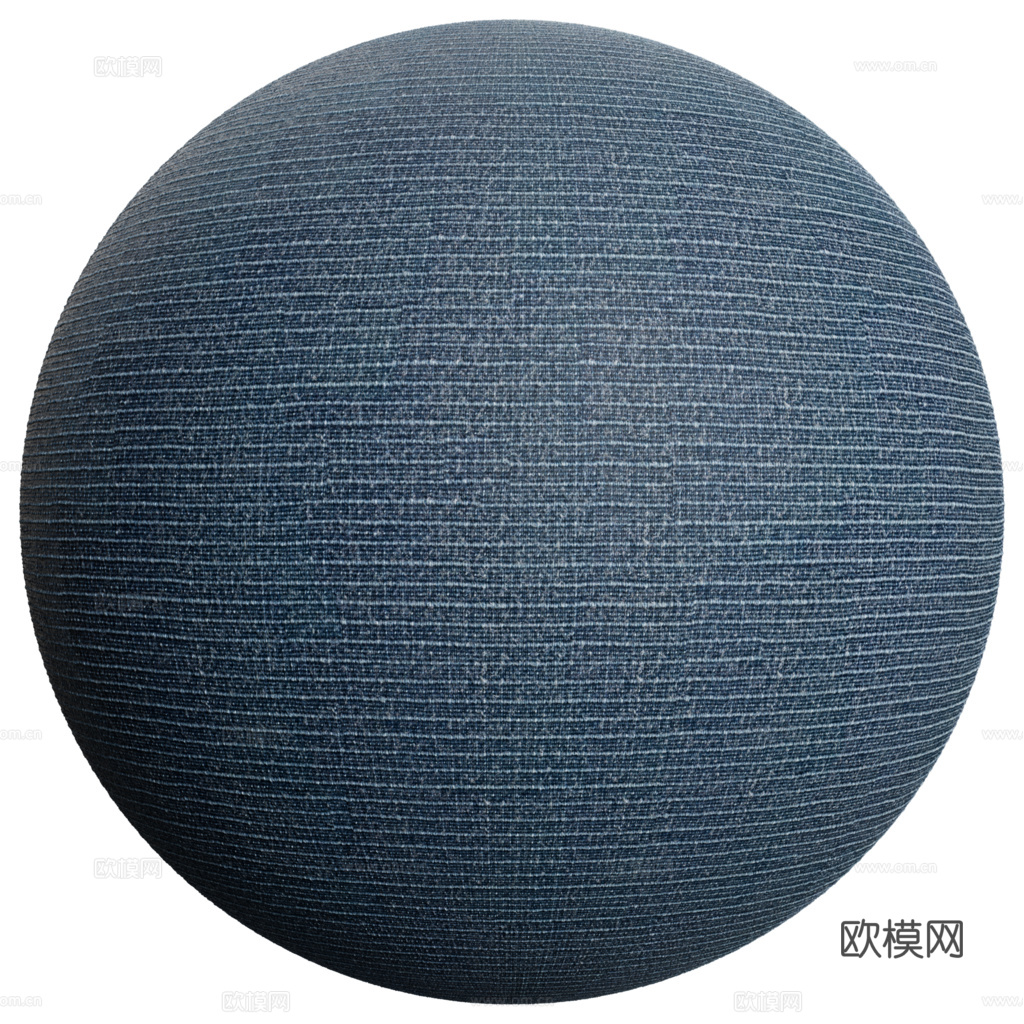 无缝苗布蓝色针织布纹布料PBR贴图 2k