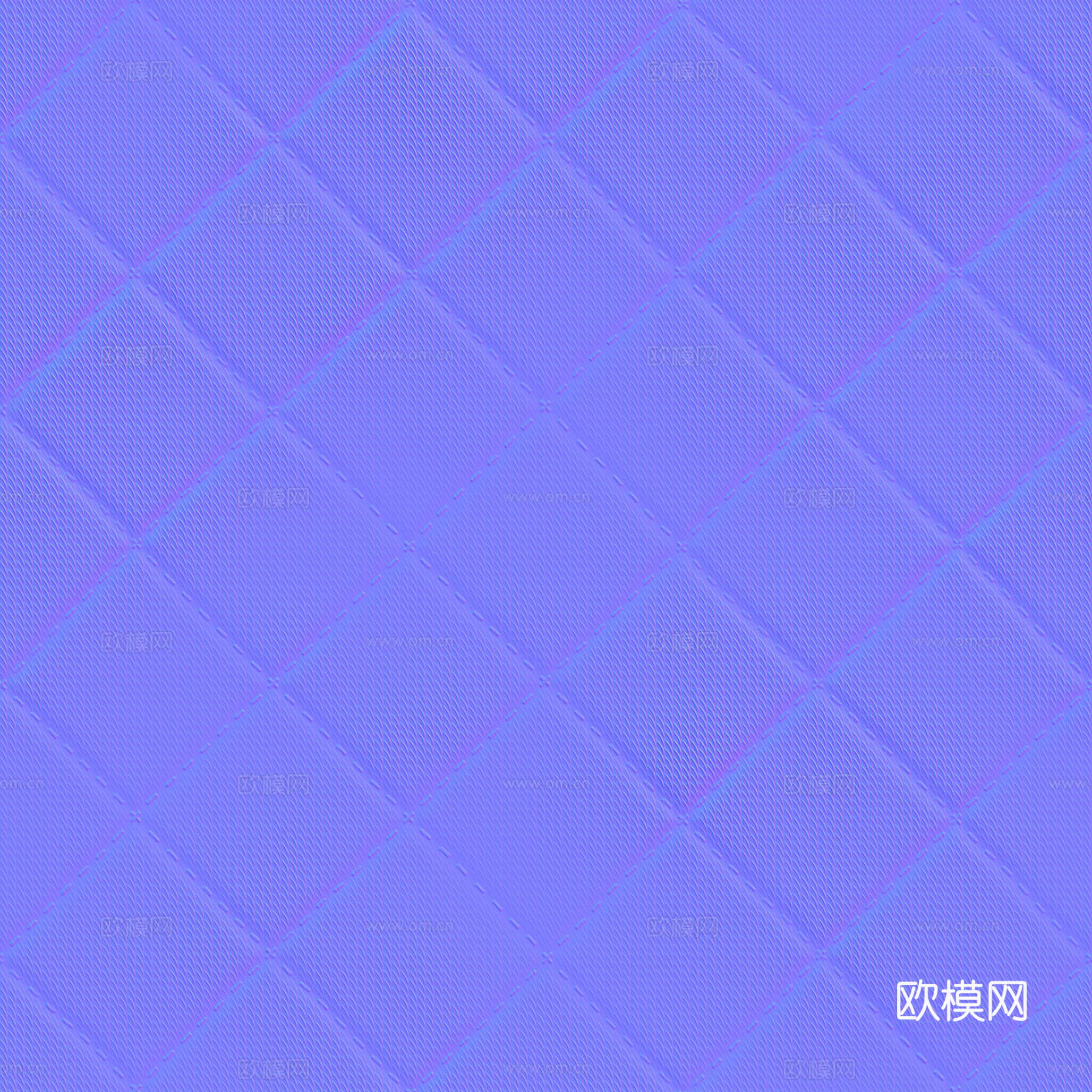 无缝蓝色线条花纹软包PBR贴图 2k
