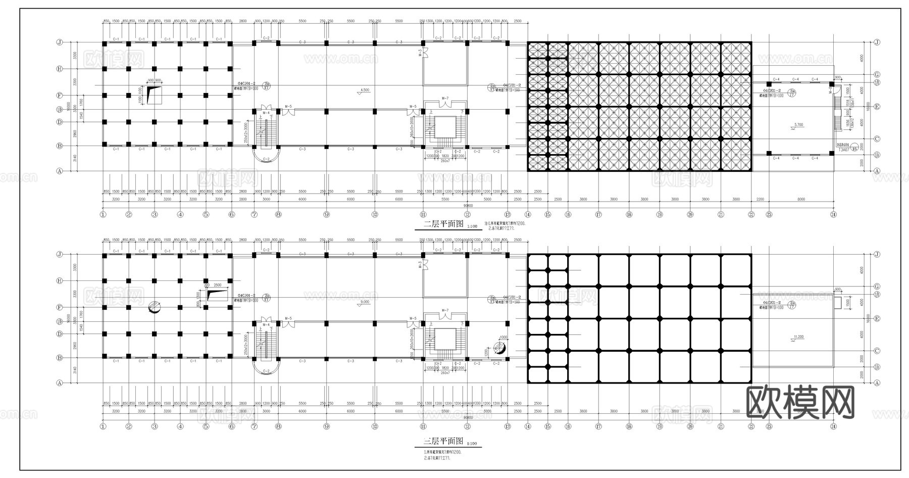 某面粉厂制车间建筑图cad施工图cad施工图
