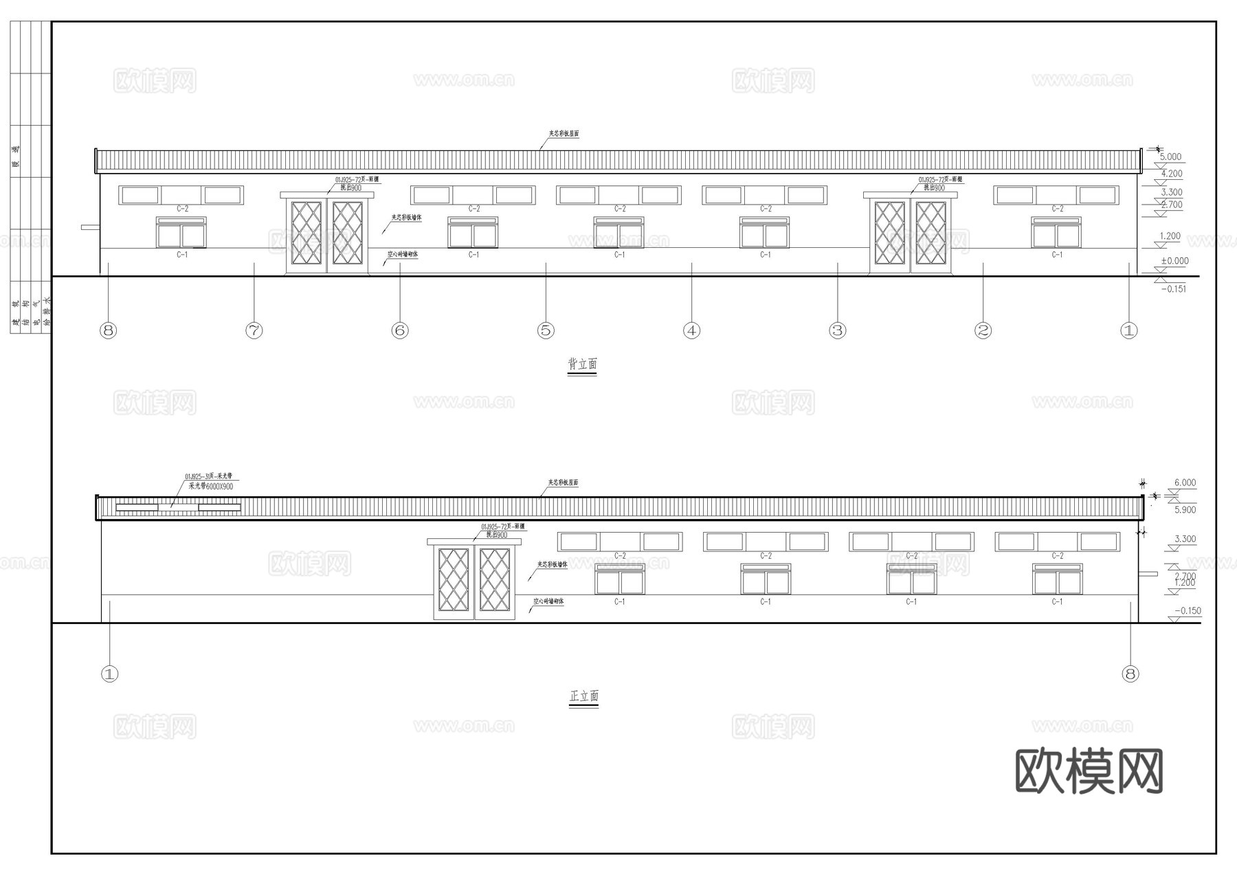 普通车间门式钢结构建筑图cad施工图