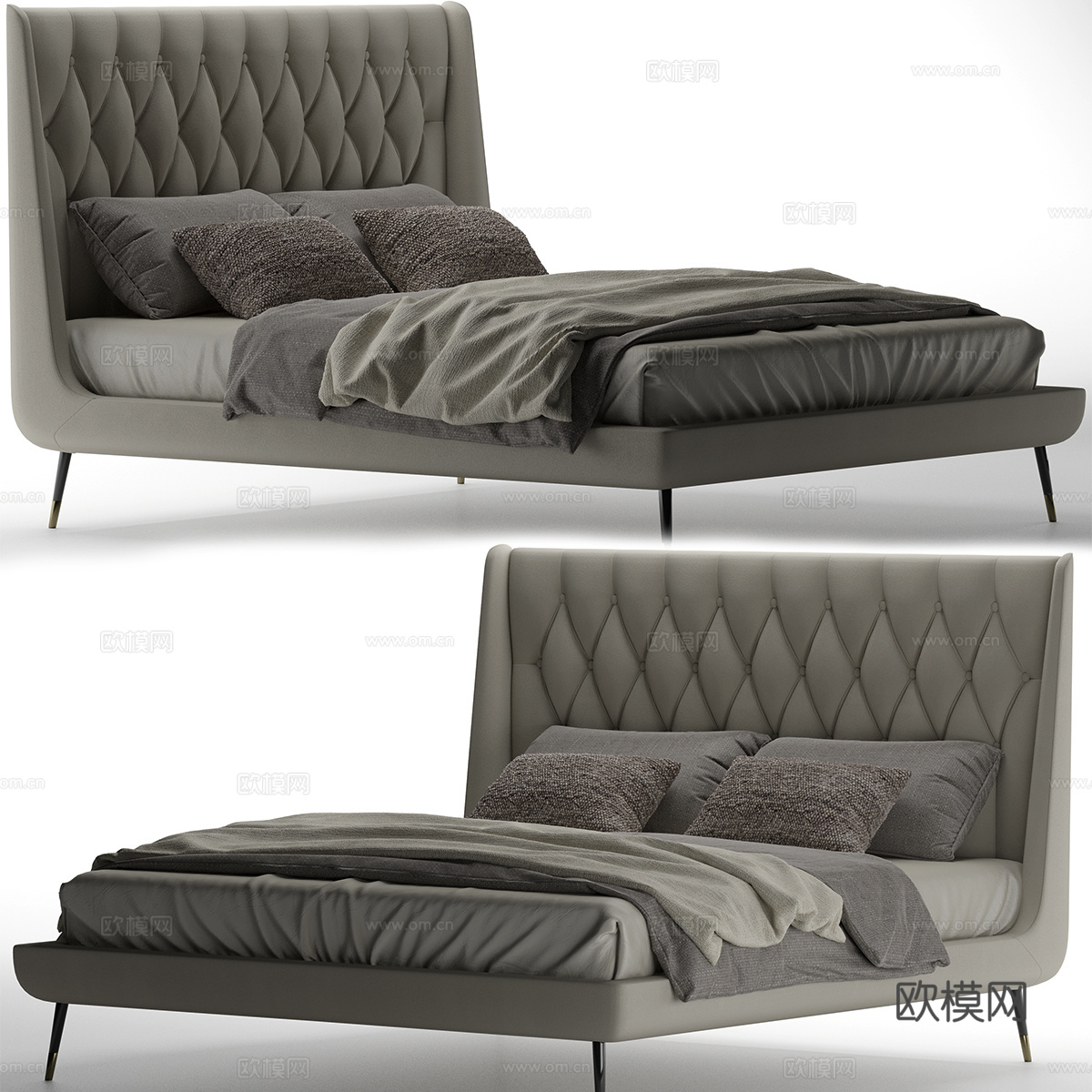 CAPITAL 意式双人床3d模型下载（渲染图5）