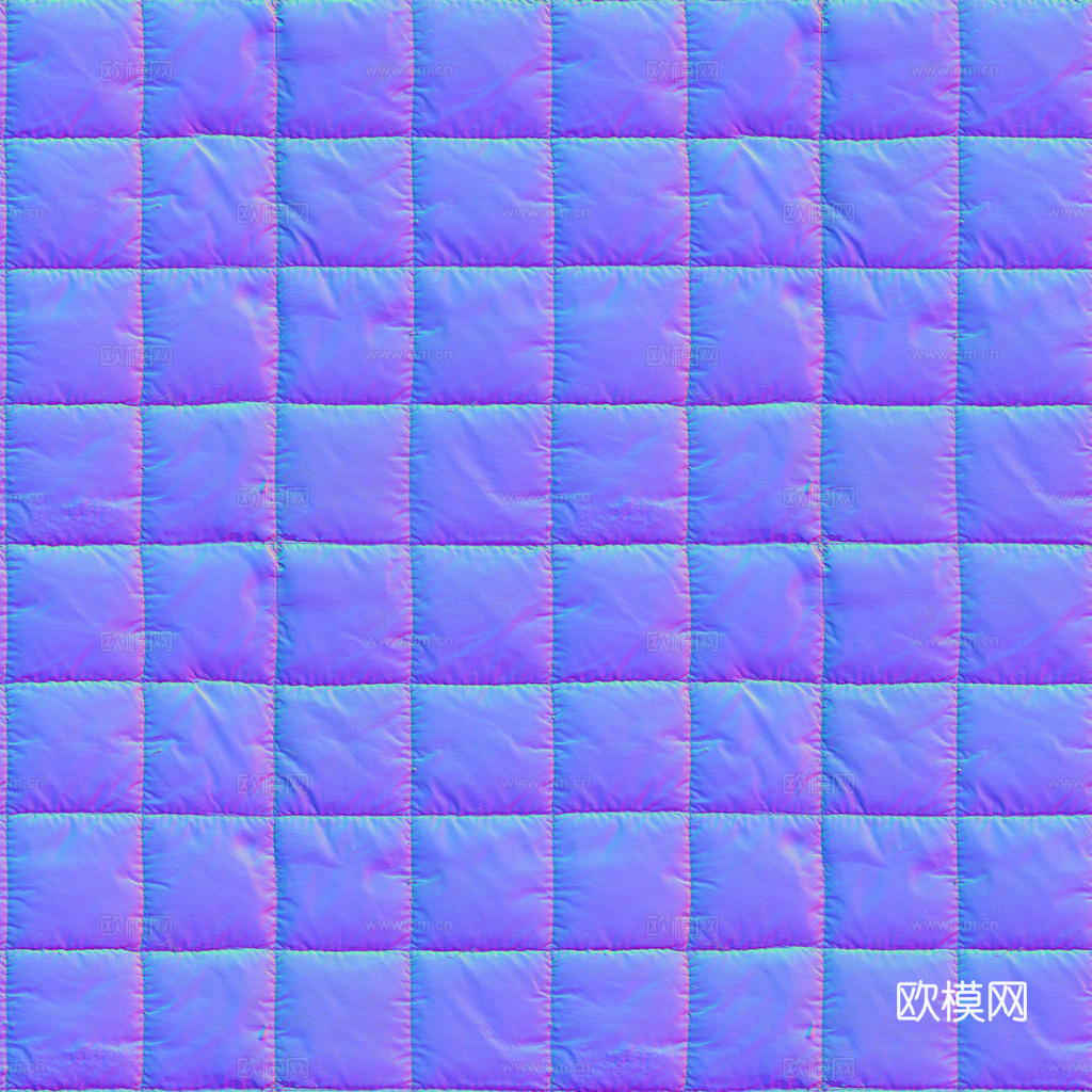 无缝黑色软包皮革PBR贴图 1k