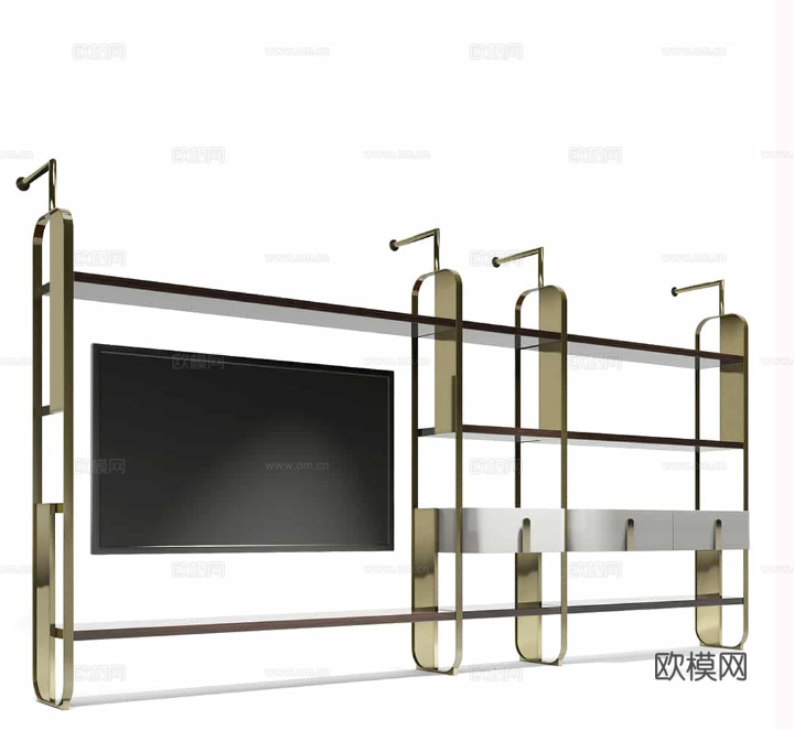 CAPITAL 意式整墙电视柜3d模型下载（渲染图3）