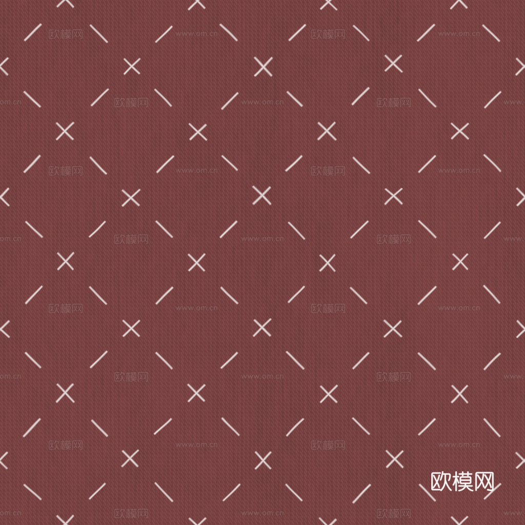 无缝红色线条花纹软包PBR贴图 1k