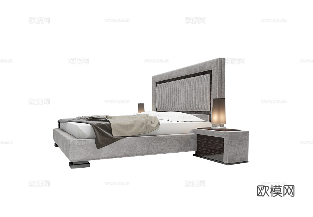 CAPITAL 意式双人床3d模型下载（渲染图1）