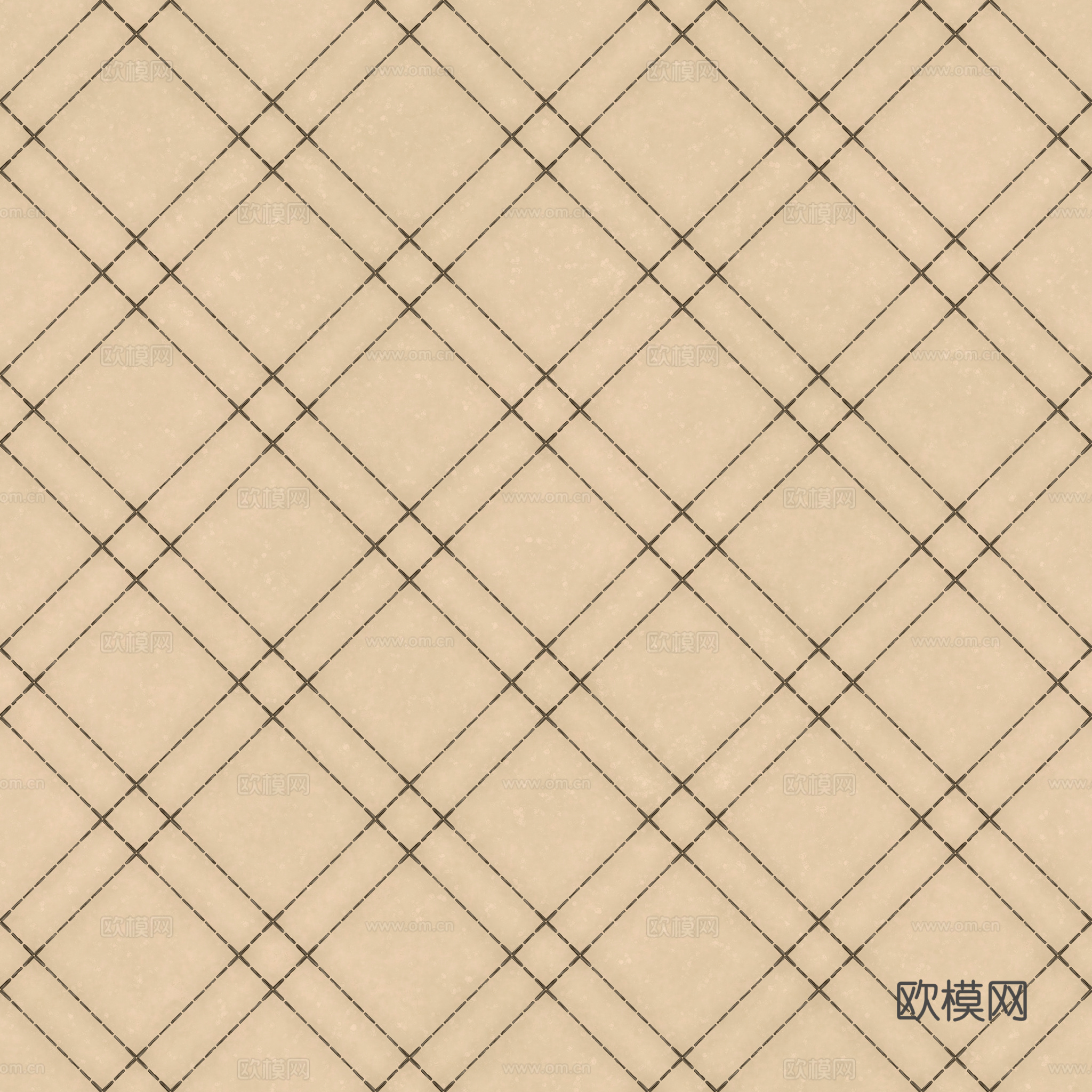 无缝米白色软包皮革PBR贴图 2k
