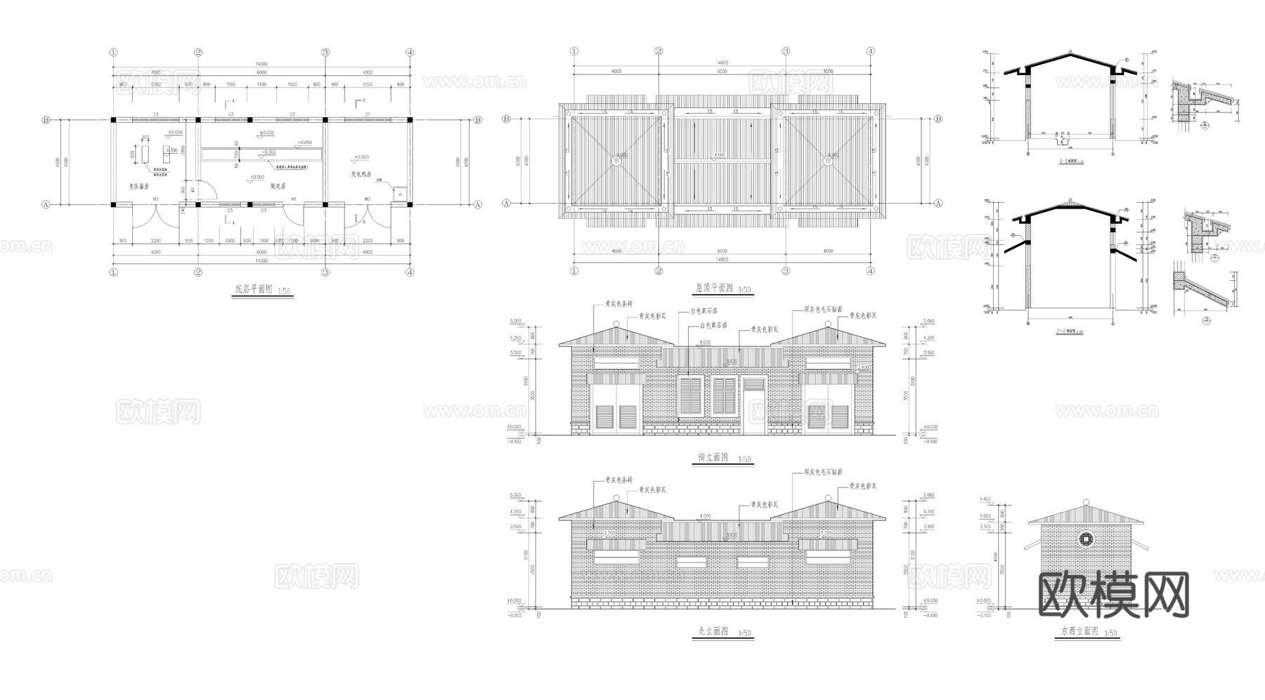 配电房建筑图cad施工图