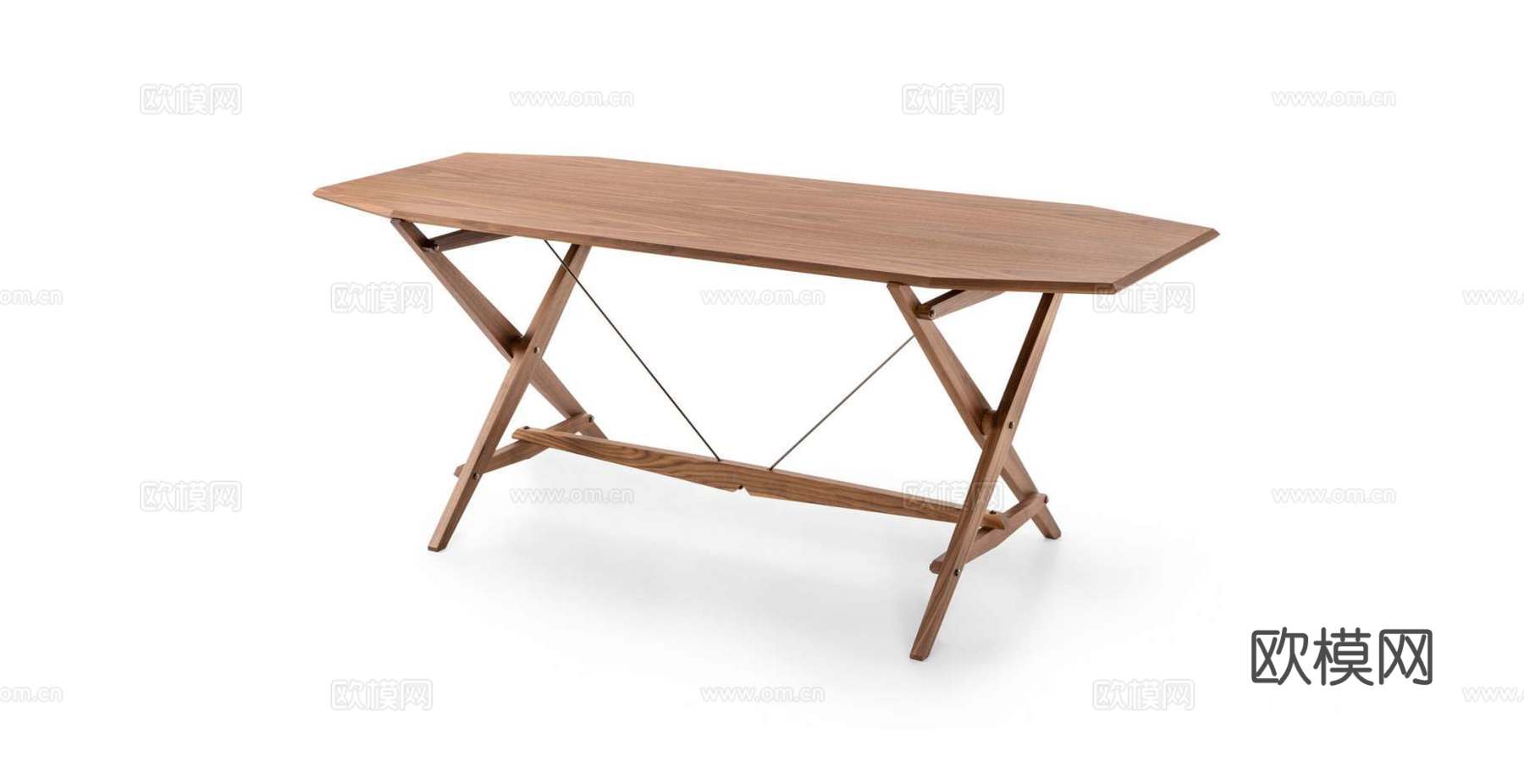Cassina 原木风 木餐桌3d模型下载（渲染图1）