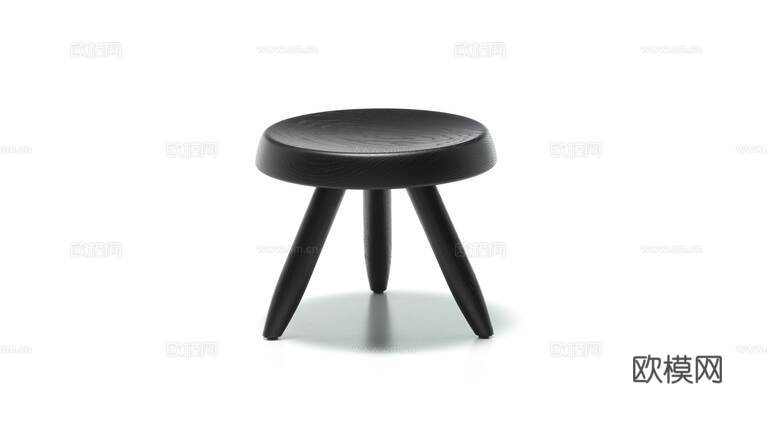 Cassina 木凳 矮凳3d模型下载（渲染图3）