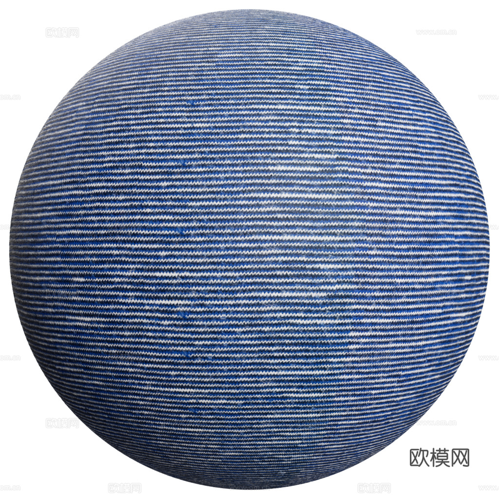 无缝蓝色布纹布料PBR贴图 2k