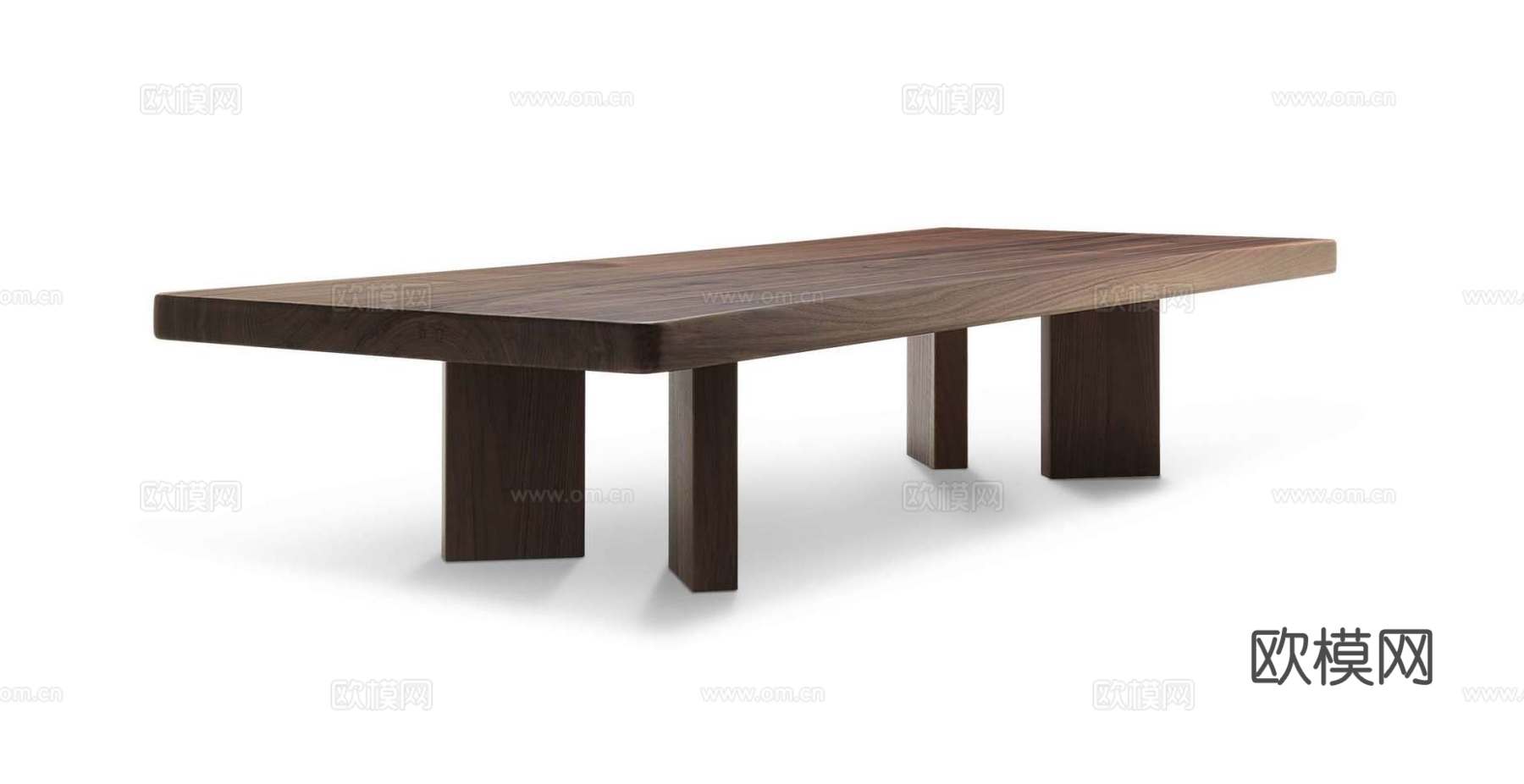 Cassina 实木茶几3d模型下载（渲染图1）