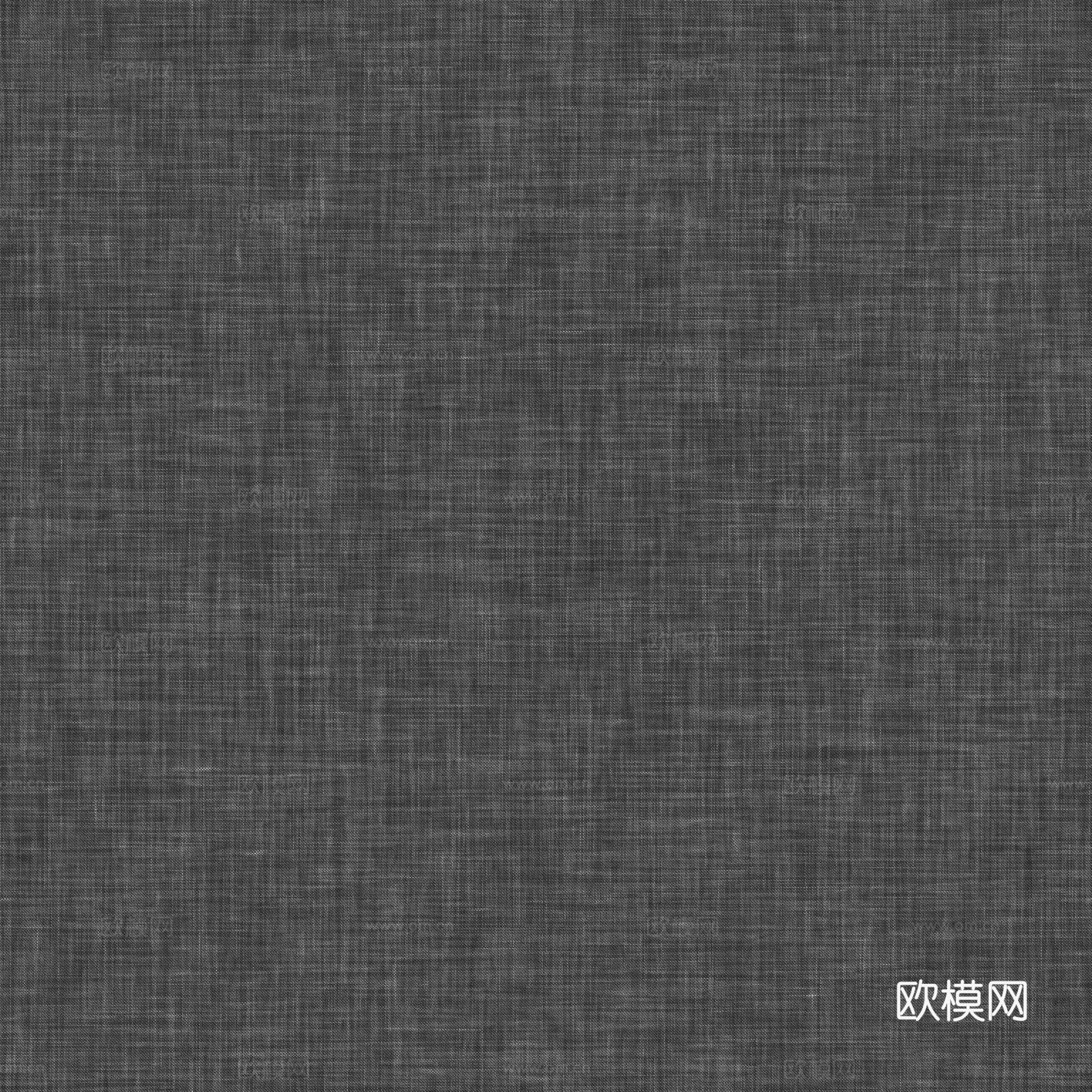 无缝黑色布纹布料PBR贴图 2k