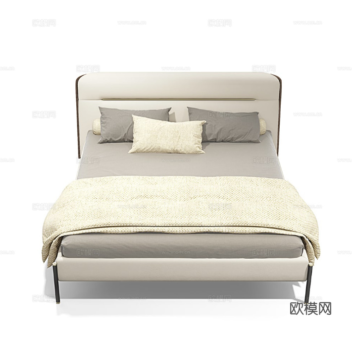 CAPITAL 意式双人床3d模型下载（渲染图1）