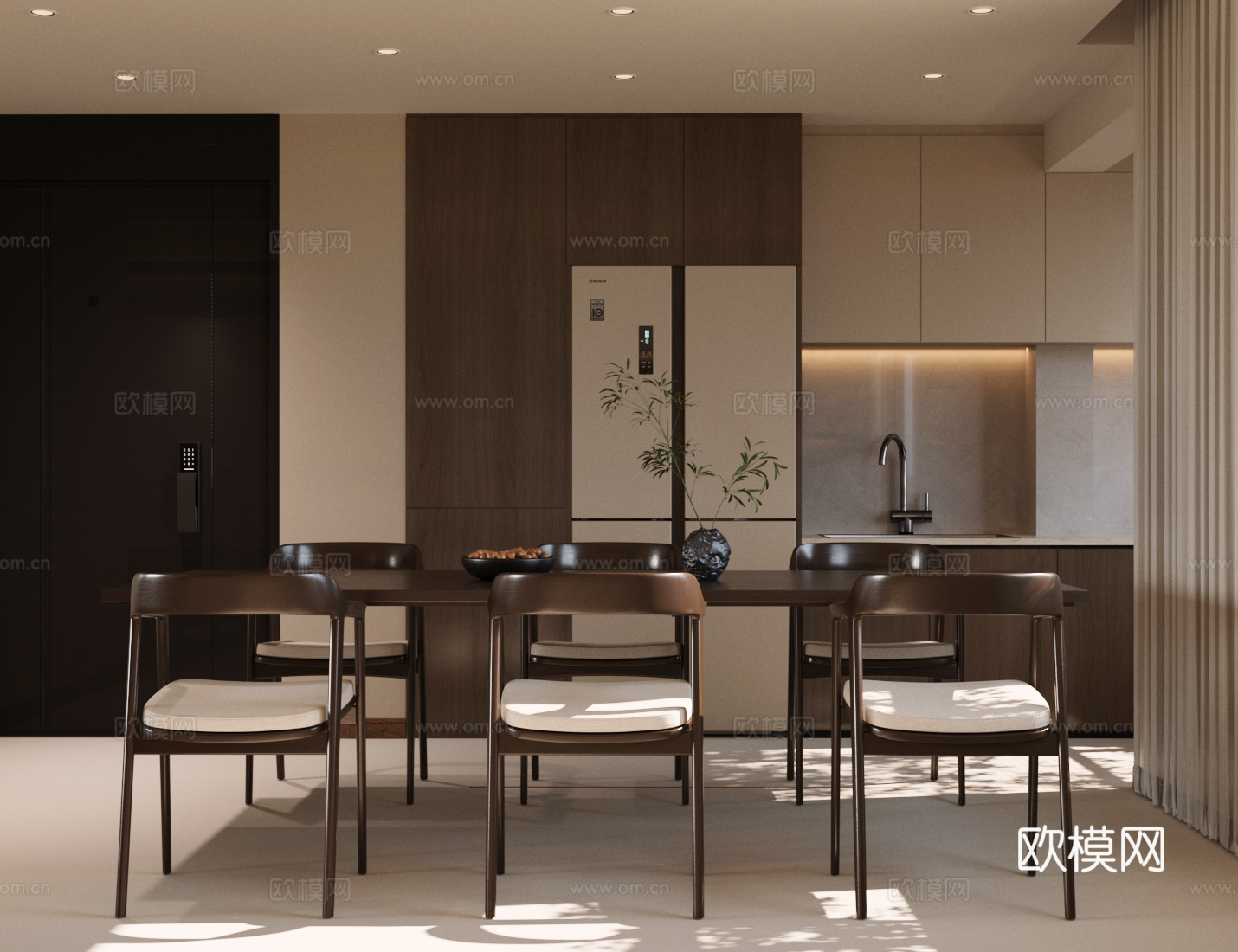 中古风餐厅 宋式餐厅 宋式美学餐厅 开放式餐厅 复古风餐厅3d模型