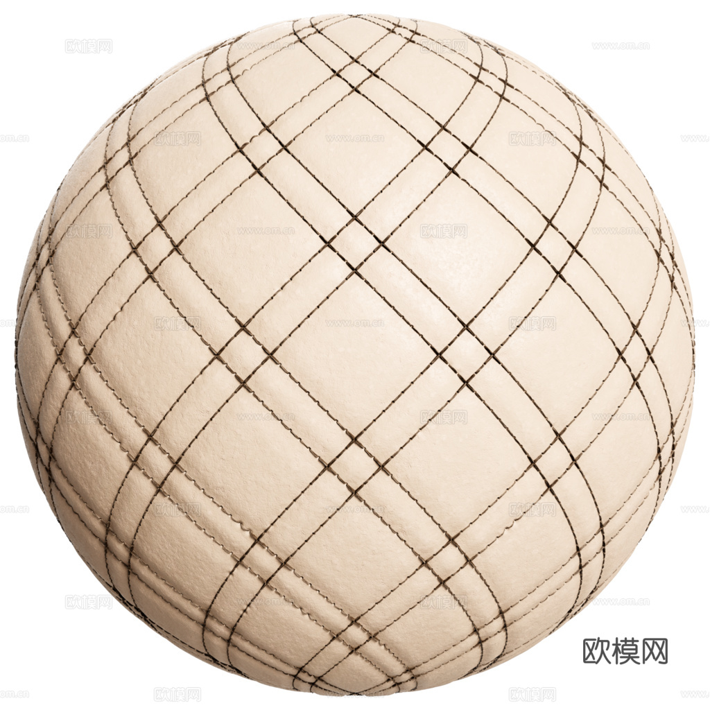 无缝米白色软包皮革PBR贴图 1k